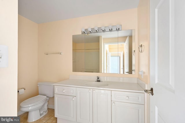 3200 N Leisure World Blvd Unit 1010, Silver Spring, MD 20906 - bathroom with toilet, vanity, and tile patterned floors