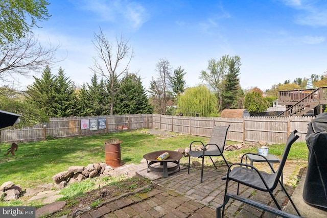 view of patio with a fenced backyard