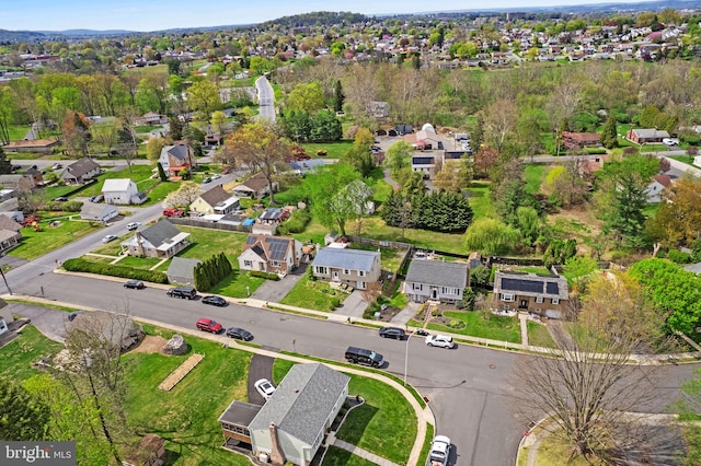 drone / aerial view with a residential view