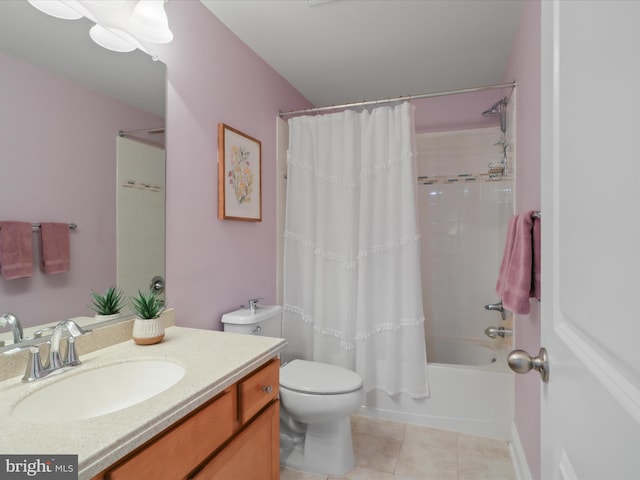 41909 Paddock Gate Pl, Ashburn, VA 20148 - full bath featuring tile patterned flooring, shower / tub combo with curtain, toilet, and vanity