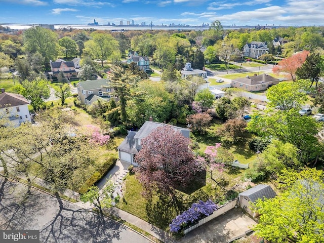aerial view with a residential view