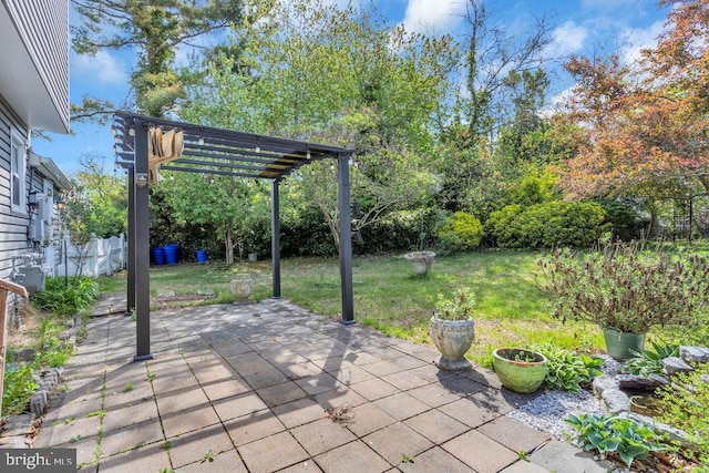 view of patio with a pergola