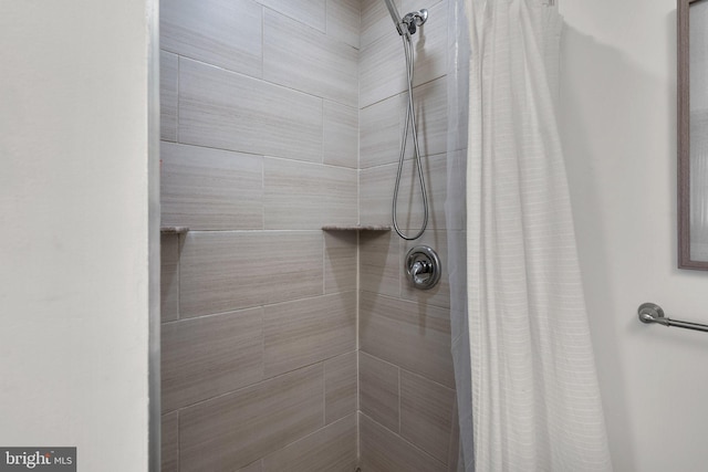 details with tiled shower