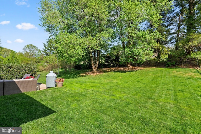 view of yard featuring fence