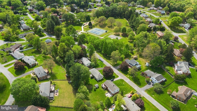 drone / aerial view with a residential view