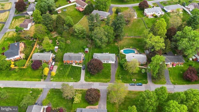 drone / aerial view with a residential view