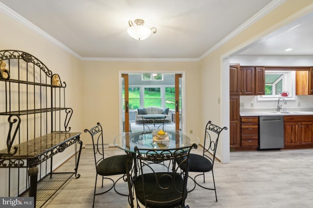 2602 Jeffrey Lori Dr, Finksburg, MD 21048 - dining space with ornamental molding, light wood finished floors, and plenty of natural light