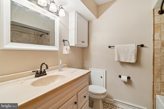 2602 Jeffrey Lori Dr, Finksburg, MD 21048 - full bath with walk in shower, vanity, toilet, and a baseboard heating unit