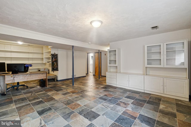 2602 Jeffrey Lori Dr, Finksburg, MD 21048 - unfurnished office with visible vents, baseboards, and stone tile floors