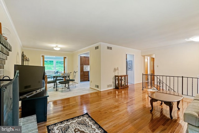 2602 Jeffrey Lori Dr, Finksburg, MD 21048 - living area with ornamental molding, visible vents, and wood finished floors
