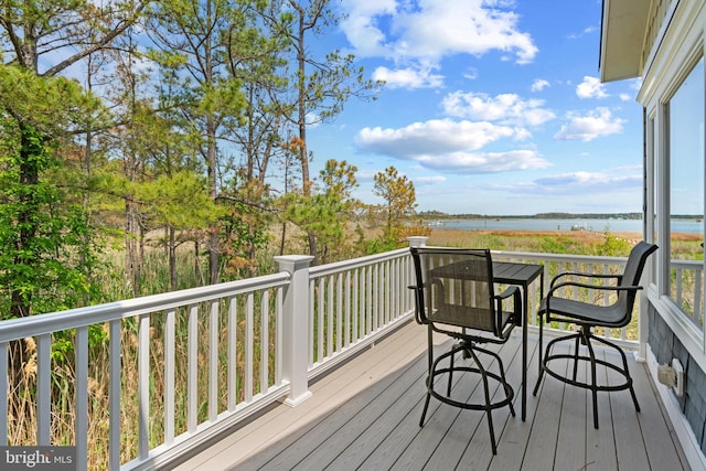 5419 Ragged Point Rd, Cambridge, MD 21613 - wooden terrace with a water view
