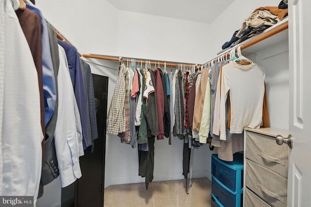 spacious closet featuring carpet floors