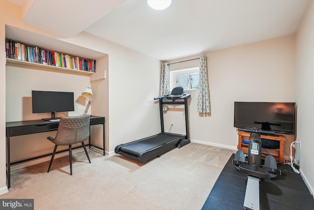 2409 Hayden Dr, Silver Spring, MD 20902 - workout area featuring baseboards and carpet