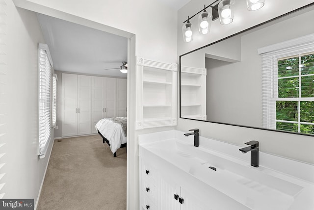 4628 Sand Rock Ln, Chantilly, VA 20151 - bathroom with baseboards, ceiling fan, and vanity