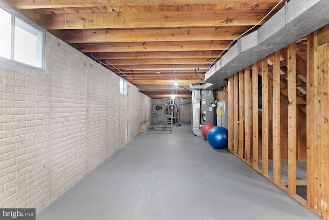 below grade area with heating unit