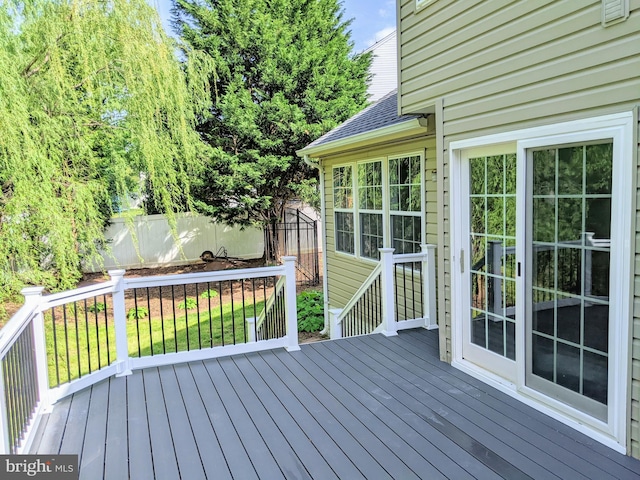 wooden deck with fence private yard