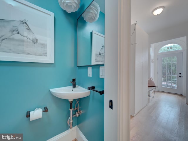 27 Seaton Pl NW, Washington, DC 20001 - bathroom with baseboards and wood finished floors