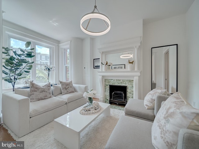 27 Seaton Pl NW, Washington, DC 20001 - living area featuring a tiled fireplace