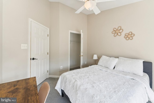 12815 Duck Pond Dr Unit 111, Germantown, MD 20874 - bedroom featuring carpet flooring, baseboards, ceiling fan, and a closet
