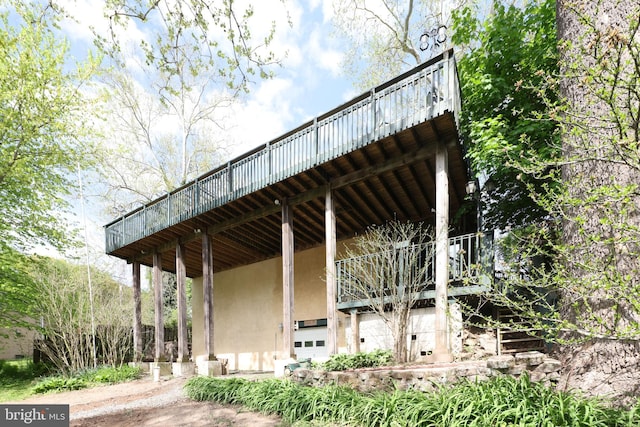 view of community featuring a wooden deck
