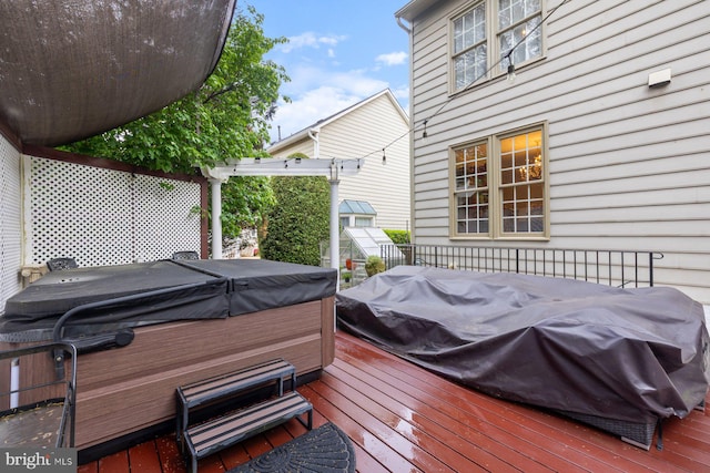 11406 Royal Vw, North Potomac, MD 20878 - wooden deck featuring a hot tub