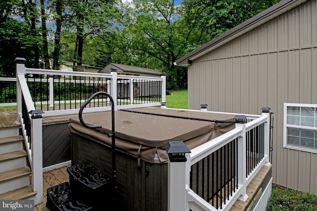19 Old Hilltop Rd, Conowingo, MD 21918 - wooden terrace featuring a hot tub