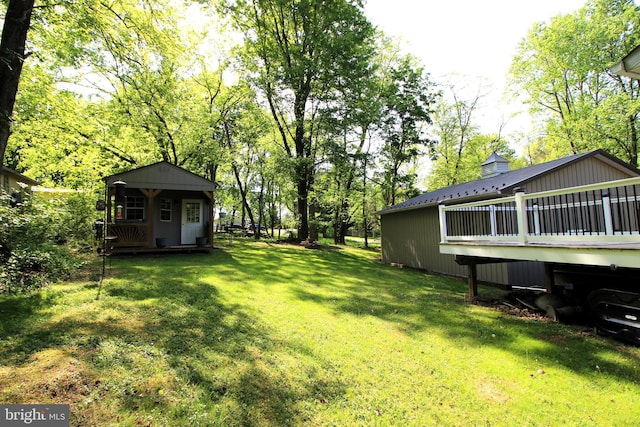 view of yard with a porch
