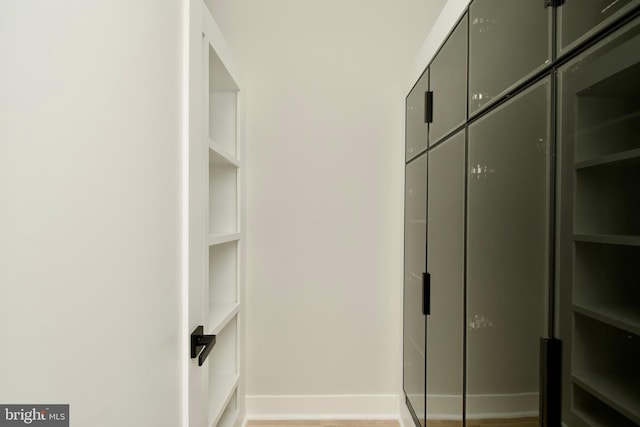walk in closet featuring light wood-style flooring