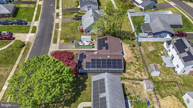 drone / aerial view with a residential view