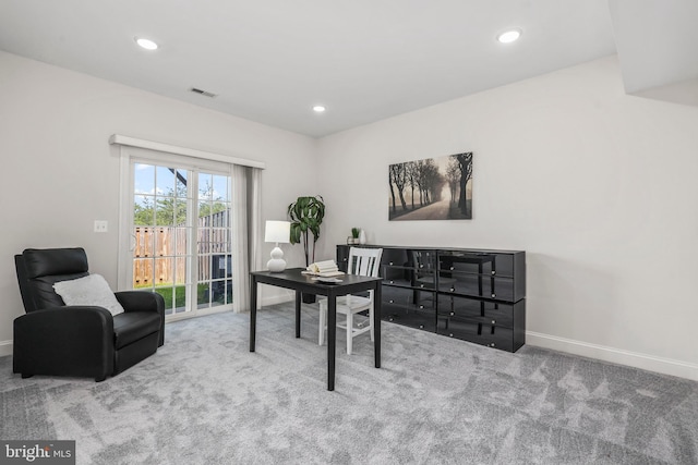 15304 Ballerina Loop, Woodbridge, VA 22193 - carpeted home office featuring baseboards, recessed lighting, and visible vents