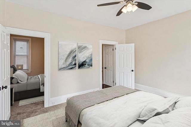 2518 N 12th St, Philadelphia, PA 19133 - bedroom with baseboards, carpet flooring, and a ceiling fan
