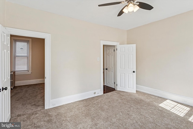 2518 N 12th St, Philadelphia, PA 19133 - carpeted spare room featuring baseboards and a ceiling fan