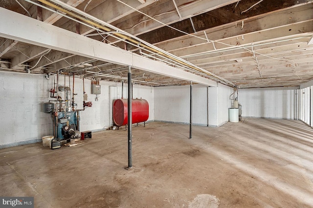 24 Elk Rd, Mullica Hill, NJ 08062 - unfinished below grade area with a heating unit, heating fuel, and gas water heater