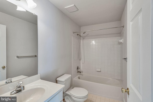 8716 Salinas Ct, Odenton, MD 21113 - bathroom with vanity, toilet, tile patterned flooring, and washtub / shower combination