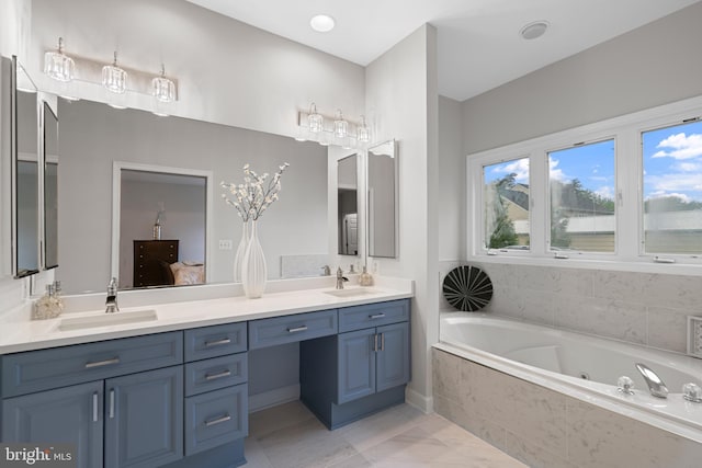 13647 Van Doren Rd, Manassas, VA 20112 - full bathroom featuring a garden tub and double vanity