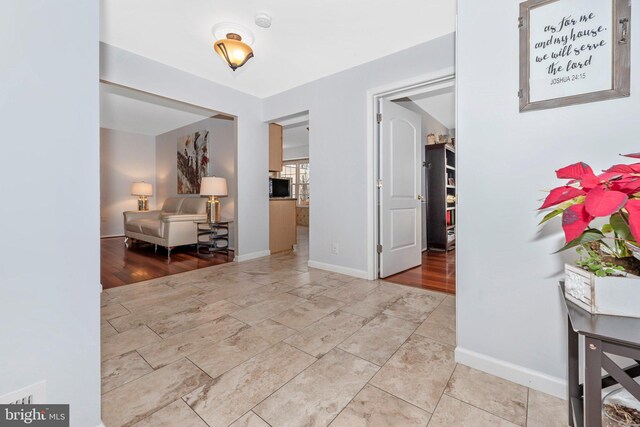 entryway with baseboards