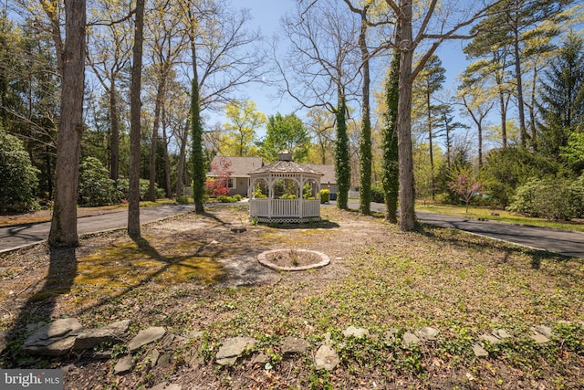 view of yard featuring a gazebo