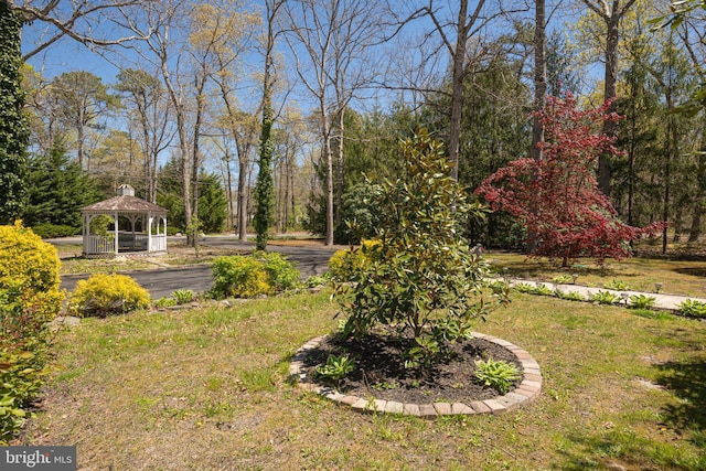 view of yard featuring a gazebo