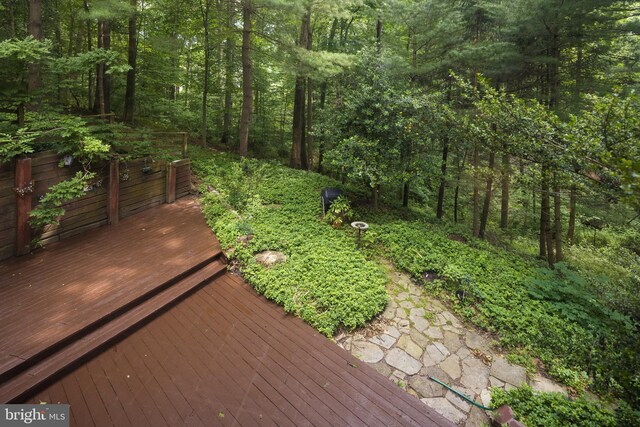 1738 Shanwick Rd, Forest Hill, MD 21050 - wooden terrace with a forest view