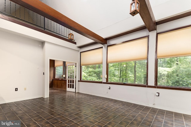 1738 Shanwick Rd, Forest Hill, MD 21050 - spare room featuring beamed ceiling, baseboards, and healthy amount of natural light