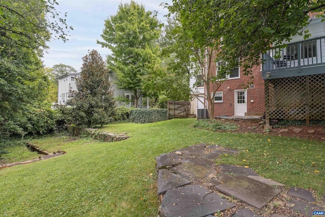 883 Locust Ave, Charlottesville, VA 22902 - view of yard featuring a deck and cooling unit