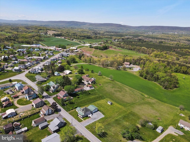 drone / aerial view with a residential view and a mountain view