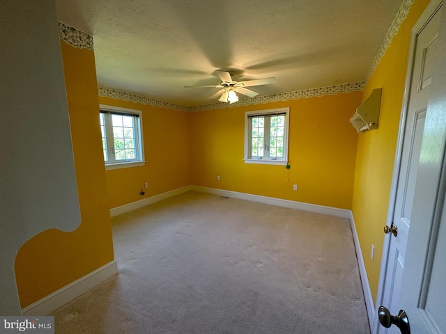 15004 Burnt Mill Rd, Shippensburg, PA 17257 - carpeted spare room featuring plenty of natural light, baseboards, a ceiling fan, and a textured ceiling