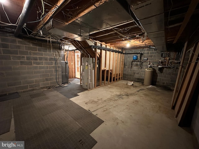 15004 Burnt Mill Rd, Shippensburg, PA 17257 - unfinished basement featuring water heater, heating unit, and a water softener system