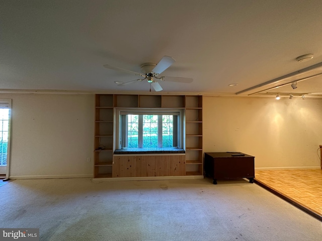 15004 Burnt Mill Rd, Shippensburg, PA 17257 - unfurnished living room featuring ceiling fan, carpet flooring, and baseboards