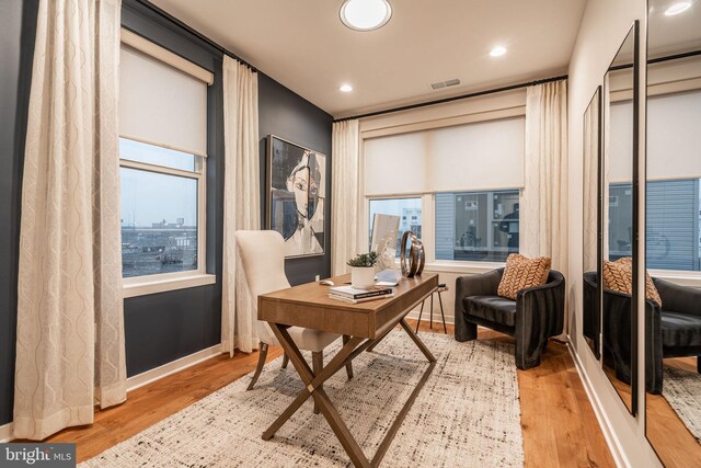 2001 Richmond St Unit 23B, Philadelphia, PA 19125 - office area featuring visible vents, wood finished floors, and a wealth of natural light