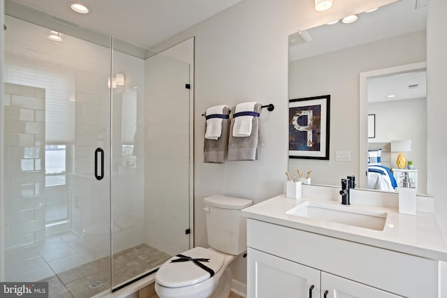 2001 Richmond St Unit 23B, Philadelphia, PA 19125 - ensuite bathroom with vanity, connected bathroom, a stall shower, and toilet