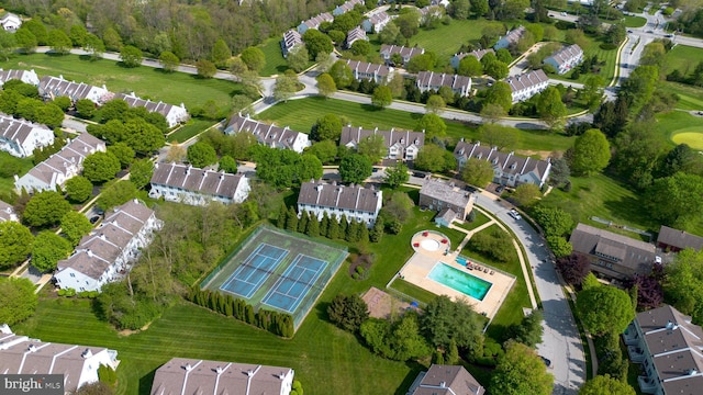 aerial view with a residential view