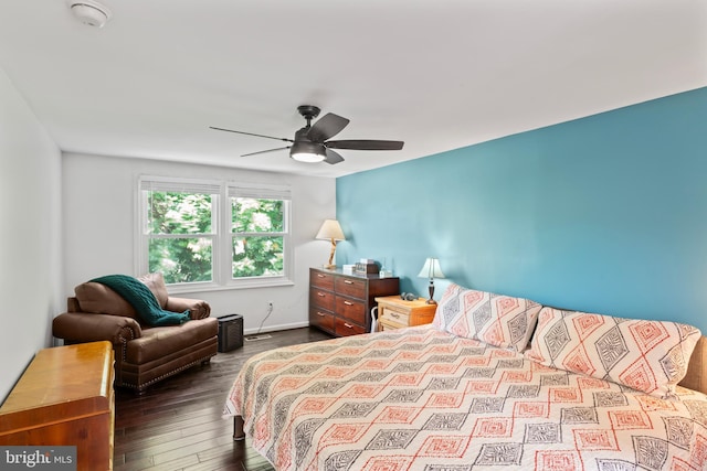 202 Trail Ct, Sterling, VA 20164 - bedroom featuring dark wood finished floors and ceiling fan
