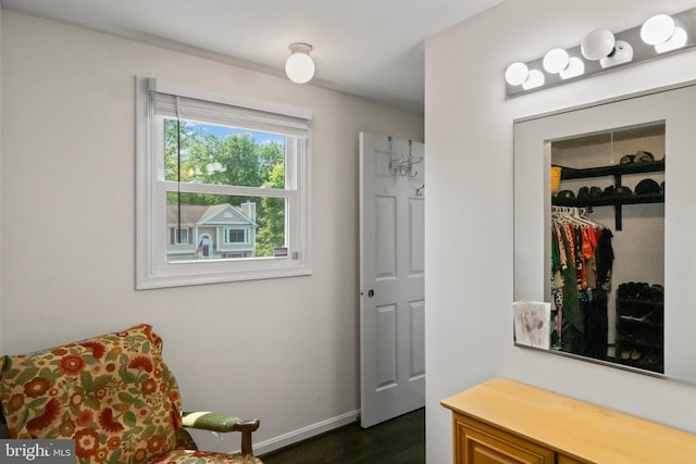 202 Trail Ct, Sterling, VA 20164 - sitting room featuring baseboards and dark wood-style floors